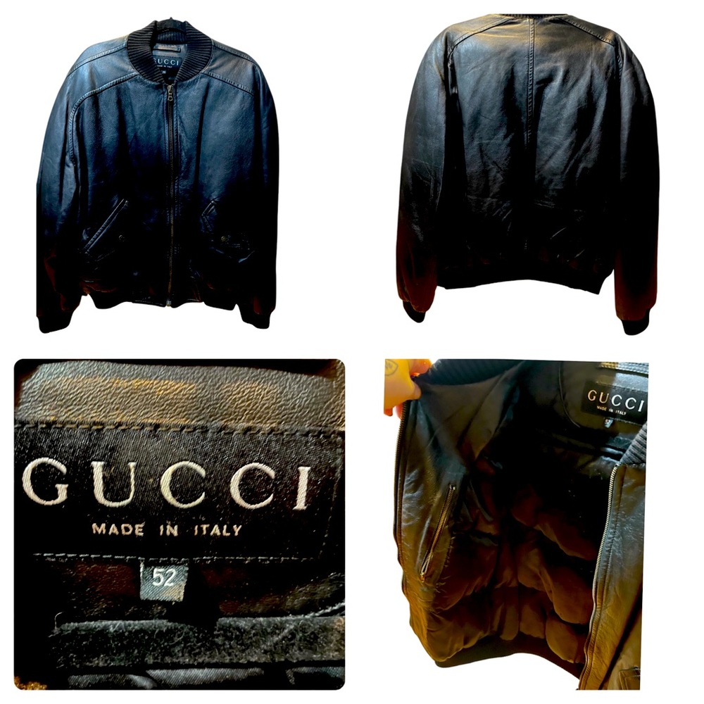 Black Gucci men bomber jacket size 52/XL